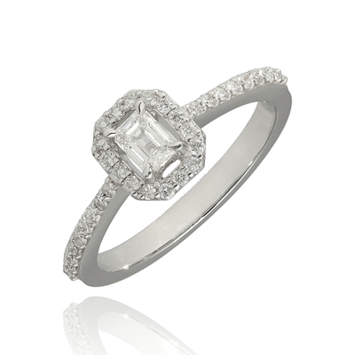 Fehér arany gyűrű 52-es méret (B51626)